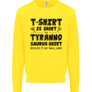 Funny Tyrannosaurus Rex Dinosaur T-Rex Mens Sweatshirt Jumper Yellow