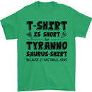 Funny Tyrannosaurus Rex Dinosaur T-Rex Mens T-Shirt 100% Cotton Irish Green