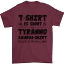 Funny Tyrannosaurus Rex Dinosaur T-Rex Mens T-Shirt 100% Cotton Maroon