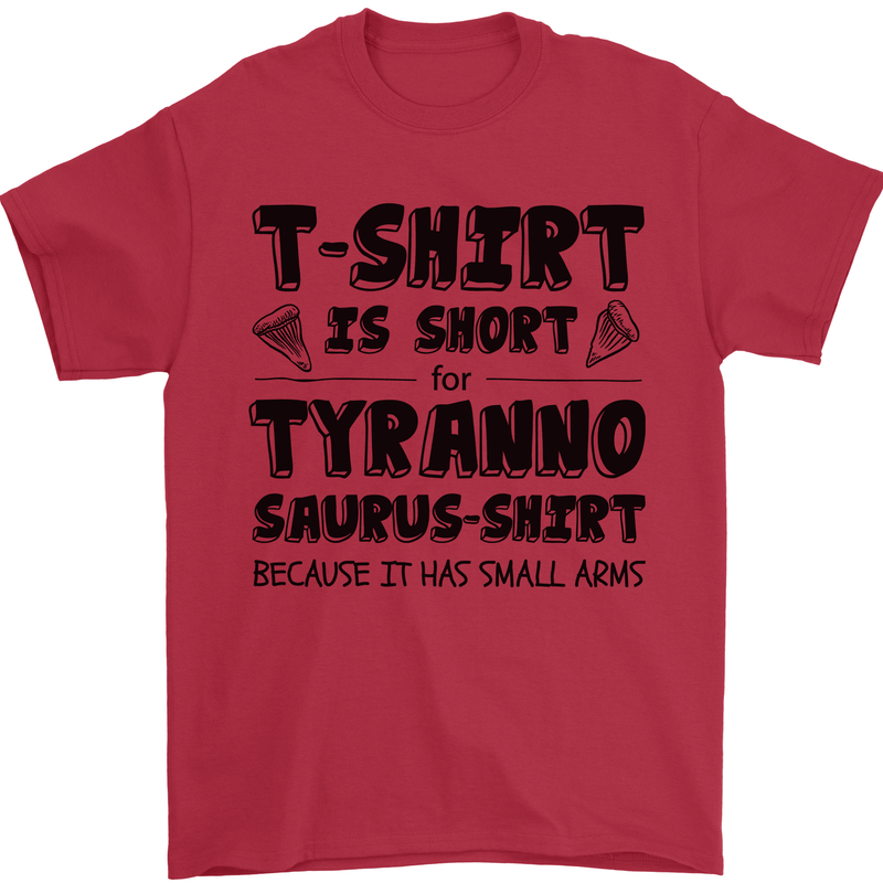 Funny Tyrannosaurus Rex Dinosaur T-Rex Mens T-Shirt 100% Cotton Red