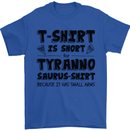 Funny Tyrannosaurus Rex Dinosaur T-Rex Mens T-Shirt 100% Cotton Royal Blue