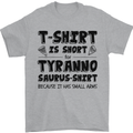 Funny Tyrannosaurus Rex Dinosaur T-Rex Mens T-Shirt 100% Cotton Sports Grey