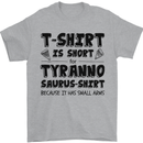 Funny Tyrannosaurus Rex Dinosaur T-Rex Mens T-Shirt 100% Cotton Sports Grey