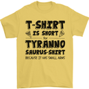 Funny Tyrannosaurus Rex Dinosaur T-Rex Mens T-Shirt 100% Cotton Yellow