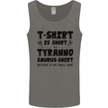 Funny Tyrannosaurus Rex Dinosaur T-Rex Mens Vest Tank Top Charcoal