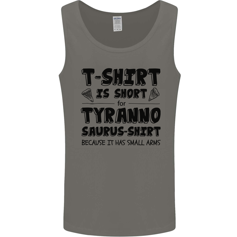 Funny Tyrannosaurus Rex Dinosaur T-Rex Mens Vest Tank Top Charcoal