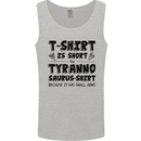 Funny Tyrannosaurus Rex Dinosaur T-Rex Mens Vest Tank Top Sports Grey