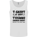 Funny Tyrannosaurus Rex Dinosaur T-Rex Mens Vest Tank Top White