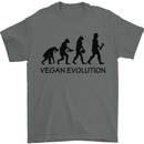 Funny Vegan Evolution Vegetarian Mens T-Shirt 100% Cotton Charcoal