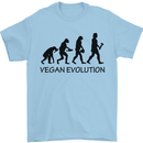 Funny Vegan Evolution Vegetarian Mens T-Shirt 100% Cotton Light Blue
