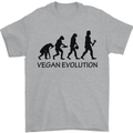 Funny Vegan Evolution Vegetarian Mens T-Shirt 100% Cotton Sports Grey