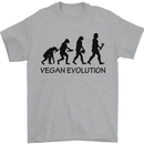 Funny Vegan Evolution Vegetarian Mens T-Shirt 100% Cotton Sports Grey