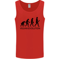 Funny Vegan Evolution Vegetarian Mens Vest Tank Top Red
