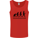 Funny Vegan Evolution Vegetarian Mens Vest Tank Top Red