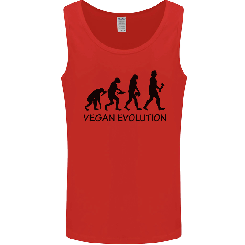 Funny Vegan Evolution Vegetarian Mens Vest Tank Top Red