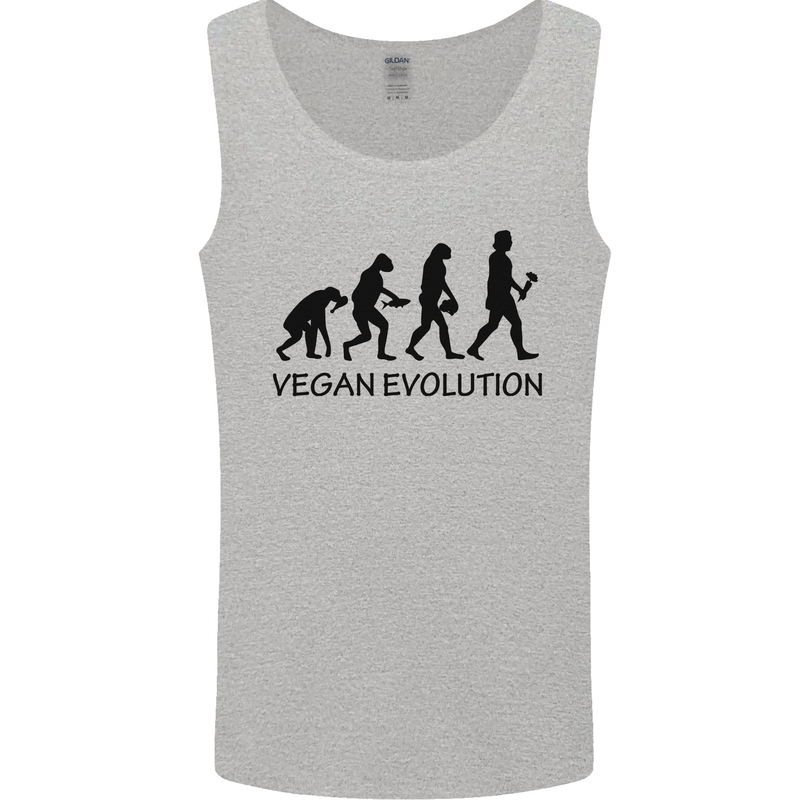 Funny Vegan Evolution Vegetarian Mens Vest Tank Top Sports Grey