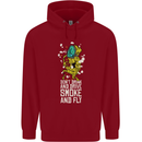 Funny Weed Cannabis Smoke and Fly Childrens Kids Hoodie Red