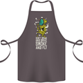 Funny Weed Cannabis Smoke and Fly Cotton Apron 100% Organic Dark Grey