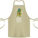 Funny Weed Cannabis Smoke and Fly Cotton Apron 100% Organic Khaki