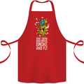Funny Weed Cannabis Smoke and Fly Cotton Apron 100% Organic Red