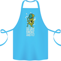 Funny Weed Cannabis Smoke and Fly Cotton Apron 100% Organic Turquoise