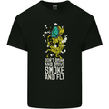 Funny Weed Cannabis Smoke and Fly Kids T-Shirt Childrens Black