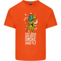 Funny Weed Cannabis Smoke and Fly Kids T-Shirt Childrens Orange