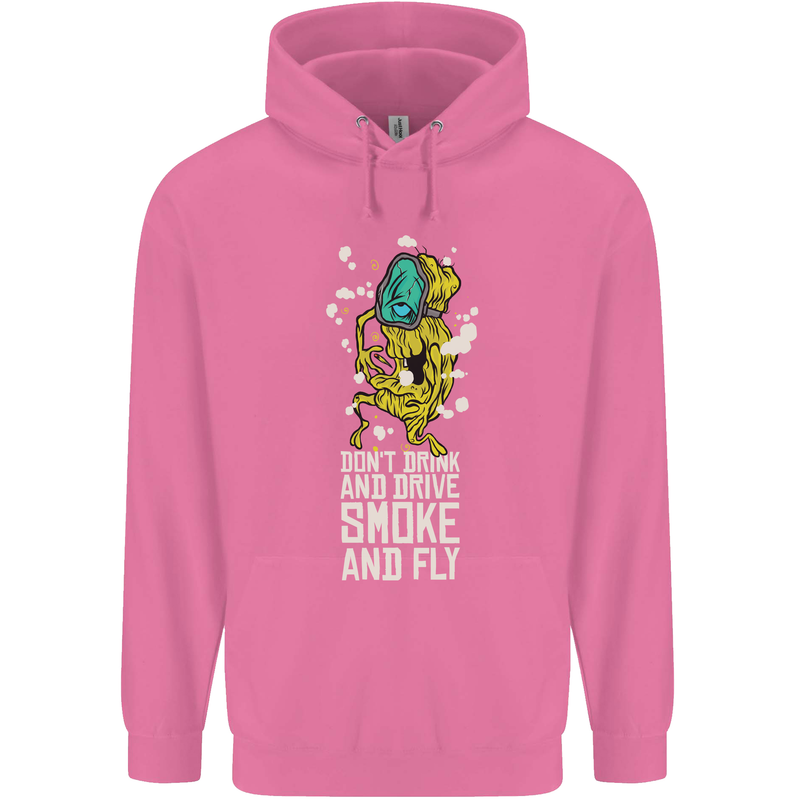 Funny Weed Cannabis Smoke and Fly Mens 80% Cotton Hoodie Azelea