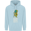 Funny Weed Cannabis Smoke and Fly Mens 80% Cotton Hoodie Light Blue