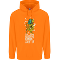 Funny Weed Cannabis Smoke and Fly Mens 80% Cotton Hoodie Orange