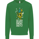Funny Weed Cannabis Smoke and Fly Mens Sweatshirt Jumper Irish Green