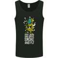 Funny Weed Cannabis Smoke and Fly Mens Vest Tank Top Black