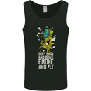 Funny Weed Cannabis Smoke and Fly Mens Vest Tank Top Black
