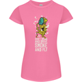 Funny Weed Cannabis Smoke and Fly Womens Petite Cut T-Shirt Azalea