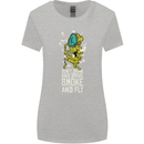 Funny Weed Cannabis Smoke and Fly Womens Wider Cut T-Shirt Sports Grey