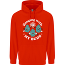 Funny Weed Hanging With My Buds Cannabis Childrens Kids Hoodie Bright Red