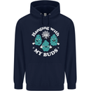 Funny Weed Hanging With My Buds Cannabis Childrens Kids Hoodie Navy Blue