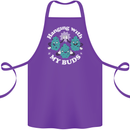 Funny Weed Hanging With My Buds Cannabis Cotton Apron 100% Organic Purple