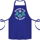 Funny Weed Hanging With My Buds Cannabis Cotton Apron 100% Organic Royal Blue