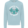 Funny Weed Hanging With My Buds Cannabis Kids Sweatshirt Jumper Light Blue