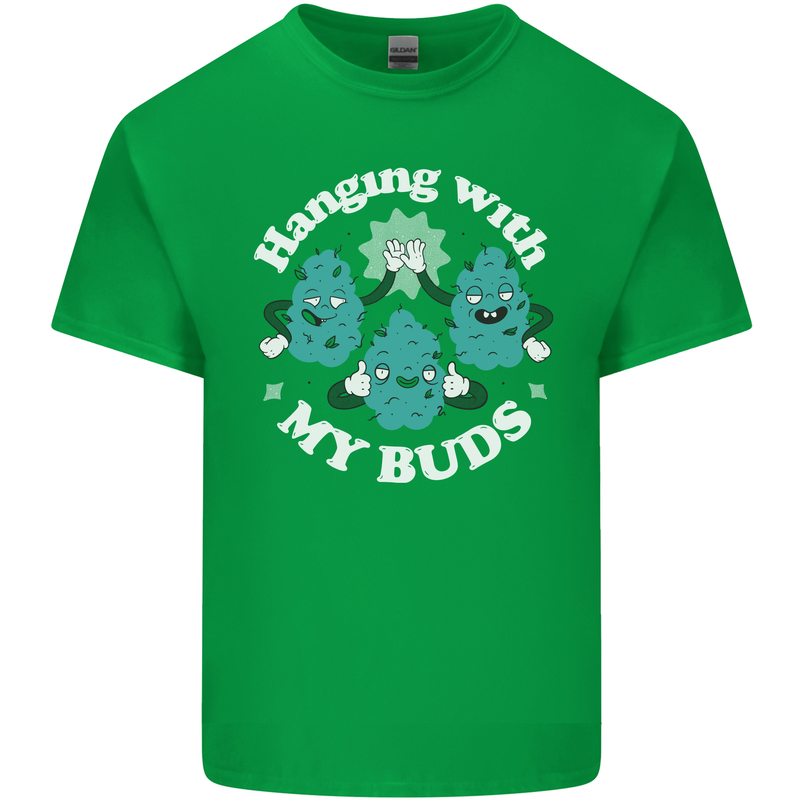Funny Weed Hanging With My Buds Cannabis Kids T-Shirt Childrens Irish Green