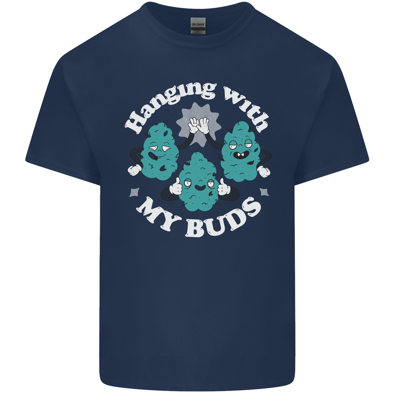 Funny Weed Hanging With My Buds Cannabis Kids T-Shirt Childrens Navy Blue