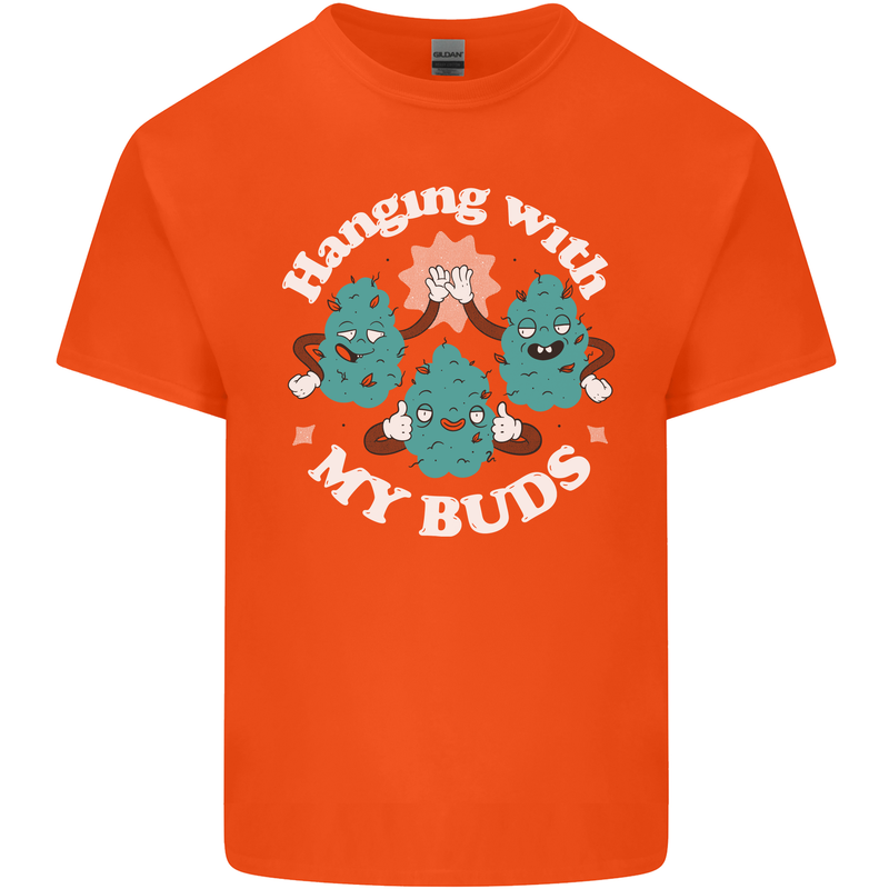 Funny Weed Hanging With My Buds Cannabis Kids T-Shirt Childrens Orange