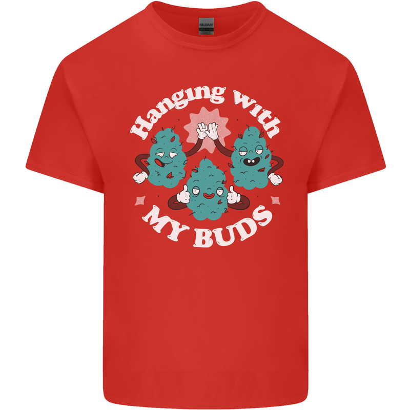Funny Weed Hanging With My Buds Cannabis Kids T-Shirt Childrens Red