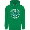 Funny Weed Hanging With My Buds Cannabis Mens 80% Cotton Hoodie Irish Green