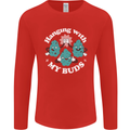 Funny Weed Hanging With My Buds Cannabis Mens Long Sleeve T-Shirt Red