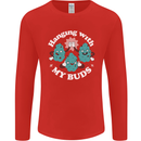 Funny Weed Hanging With My Buds Cannabis Mens Long Sleeve T-Shirt Red
