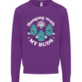 Funny Weed Hanging With My Buds Cannabis Mens Sweatshirt Jumper Purple