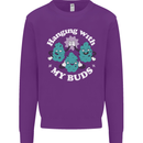 Funny Weed Hanging With My Buds Cannabis Mens Sweatshirt Jumper Purple