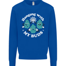 Funny Weed Hanging With My Buds Cannabis Mens Sweatshirt Jumper Royal Blue